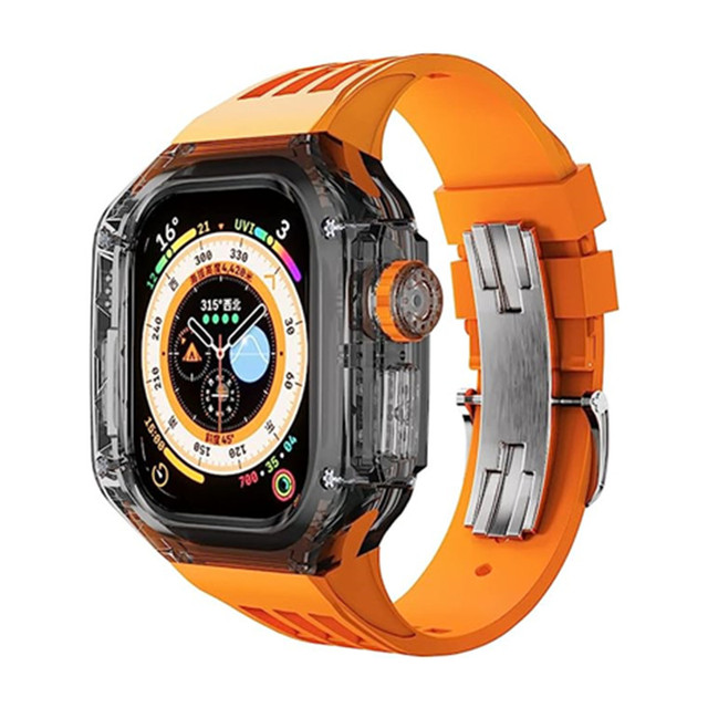 49mm Modification Kit Watch case Band Transparent Watch Cover Fluororubber Watch Straps for apple ultra 49mm Luxury Bracelet