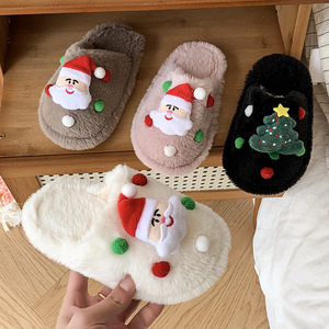Zapatillas de Felpa Versátiles con Suela Plana para Niños, Otoño-Invierno 2026, Diseño Navideño - Product Image 1