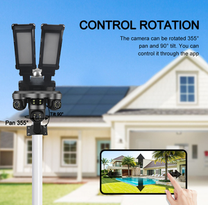 12MP V380pro WiFi Outdoor Security CCTV <strong>Camera</strong> 3 Lenses Wireless Solar Powered 4G Sim Card Solar Street Light <strong>Camera</strong> - Product Image 2
