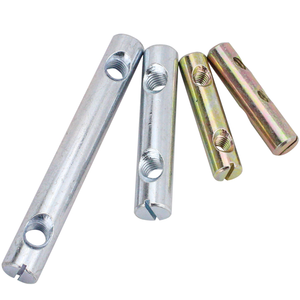 SDPSI DCT M6 M8 Gavanizing fendu deux trous baril raccords de meubles connecteur commun cylindre croix insérer écrou - Product Image 2