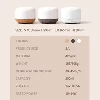 Diffuseur d'huiles essentielles aromatiques électrique de luxe sur mesure OEM, grande capacité de 500 ml, humidificateur d'air, certification CE Rohs, 1 an de garantie
