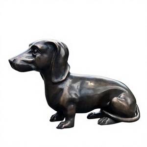 Handmade Bronze Dog Sculpture Farmhouse Garden Supplies Decorative Small Dog Statue Decoration For Home - Product Image 1