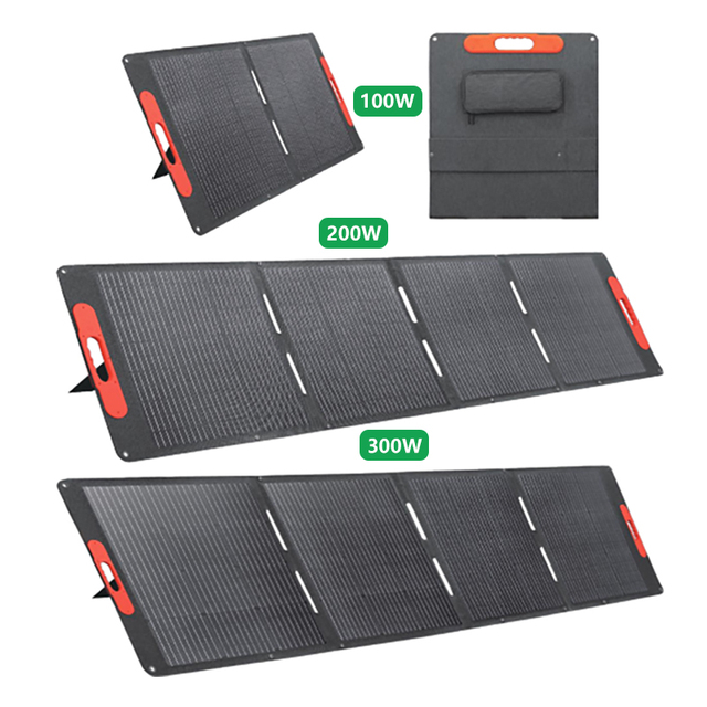 Portable Solar Panel 200W 300W Outdoor Lightweight Foldable Solar Panels 100W for Campers for Portable Power Station