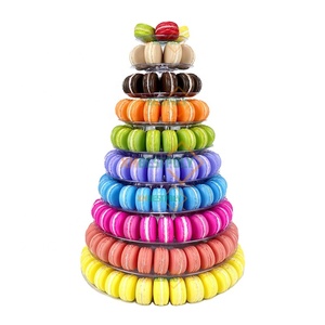 Support <span class=keywords><strong>de</strong></span> présentation <span class=keywords><strong>de</strong></span> macarons à 10 étages, support en plastique transparent pour desserts et biscuits, emballage pour mariage et fête - Product Image 1