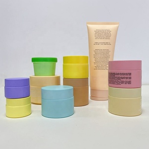 Wholesale 5ml-50ml Round Wide Mouth Frosted <b>Glass</b> Cosmetic Empty Cream Jars Plastic Cap for Face Cream <b>Packaging</b> Custom Logo - Product Image 4