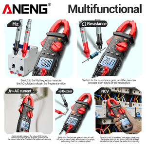 Đồng Hồ Đo Kẹp Kỹ Thuật Số ANENG ST181, Máy Đo Điện Áp Ampe Kế Đa Năng, Dòng Điện Một Chiều/AC, Thử Nghiệm Điện Áp Trên Xe Hơi Amp Hz, Điện Dung NCV Ohm 4000 - Product Image 5