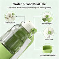 Bouteille d'eau et de nourriture 2 en 1 pour animaux de compagnie, distributeur d'eau portable pour chien, anti-fuite, gobelet pour boire et nourrir en extérieur, pour promenades et camping