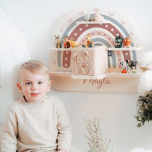 <span class=keywords><strong>Étagère</strong></span> <span class=keywords><strong>murale</strong></span> de salon avec plaque métallique pour figurines Tonie et boîte à musique, support de rangement moderne sculpté pour filles et garçons - Product Image 2