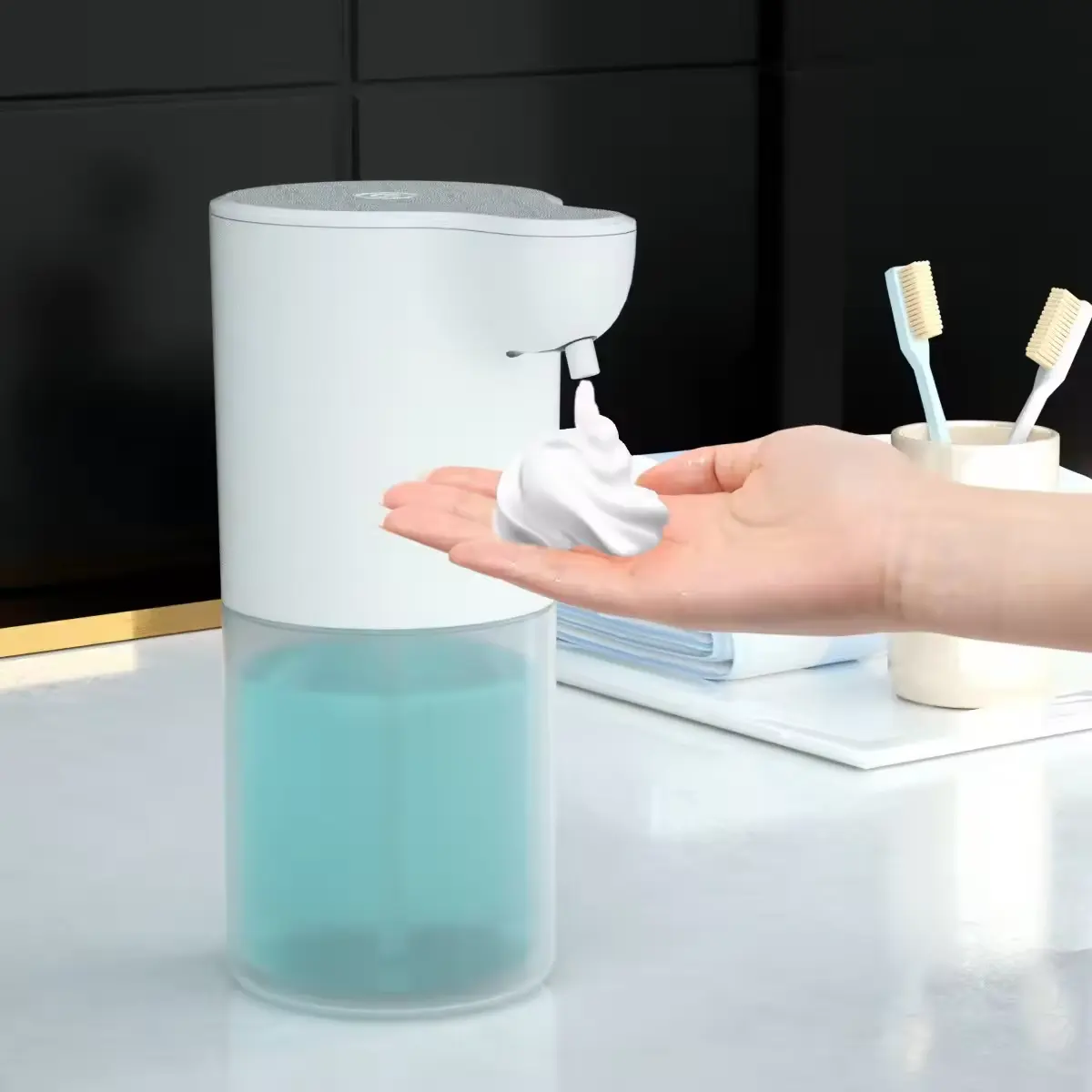 מתקן סבון טעינה אינדוקציה אינטליגנטי אוטומטי למלון ביתי מתקן סבון ידיים