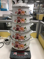 Populaire Lot de 5 Casseroles en Émail, Faitout pour Dinde, Ustensiles de Cuisson en Émail, Marmite pour Aliments
