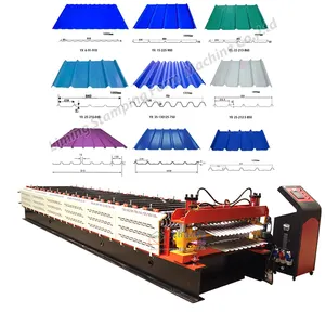 Liming tấm kim loại tr4 5 sườn loại hồ sơ spanek trimdek hình thang lợp hai lớp cuộn tạo thành máy