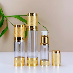 Gold Electroplated Lotion <b>Pump</b> 30ml 50ml Airless <b>Pump</b> <b>Bottle</b> Lotion <b>Bottle</b> for Hair or Skincare Essential Oil - Product Image 3