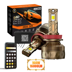 Faro LED para Coche Redsea 160W con Control por App, Bombilla Inteligente con IA Ajustable 3000K-6000K, Lámpara LED H1 H4 H7 H11 9005 9006 H13 para Faro de Coche - Product Image 1