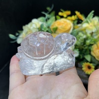 Personnaliser les pierres précieuses naturelles de guérison de haute qualité Reiki Crystal Clear Quartz Turtle pour la décoration intérieure