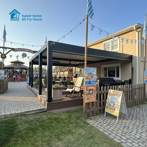 Pérgola de Aluminio Motorizada <span class=keywords><strong>SweetHome</strong></span> con Control Remoto, Láminas Ajustables, Bioclimática, Protección UV y Contra el Agua, Decoración de Jardín - Product Image 1