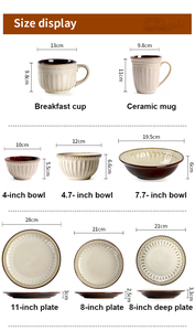 ชุดอาหารเซรามิกยุโรปคุณภาพสูง 8 ชิ้น ชุดอาหารเย็น ชุดถ้วยชามเซรามิก - Product Image 6