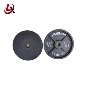 بيع بالجملة أوزان حرة 20 من الحديد الزهر الاحترافي شعار مخصص تشمل ألواح وزن حديد بعلامة رطل/كجم لرفع الأثقال - Product Image 3