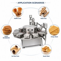 Machine à gaufres circulaires, machine à chips de pommes de terre, machine à stroopwafels néerlandais, fer à gaufres croustillantes au gaz pour cornets de glace