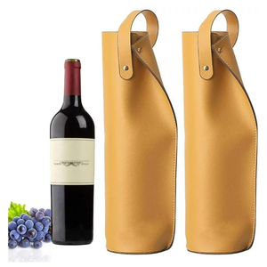 Eco-Friendly Stainless Steel Leather Red Wine Packaging Bag with Handbag Carrier and Bottle Protection Gift Bag - Product Image 1