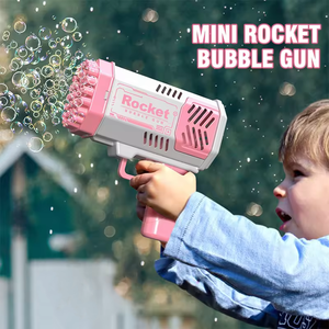 Pistola de burbujas eléctrica 40 agujeros cohete espacio pistola de burbujas con luz Popular máquina de burbujas de soplado juguetes al aire libre para niños - Product Image 3