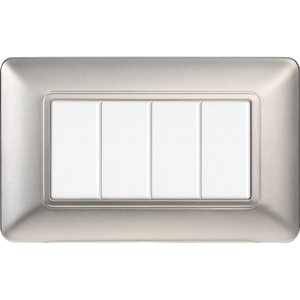 Plaque d'interrupteur mural Gloca 4 voies 4 interrupteurs en plastique design minimaliste installation facile lot de 3 argent - Product Image 4