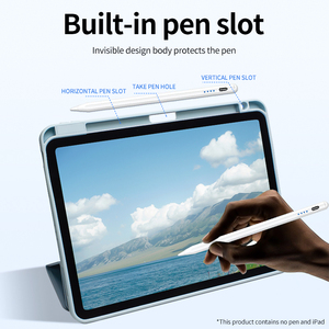 2022/2021/2020 Thế hệ I Pad Pro 11-Inch Vỏ thông minh Bảo vệ bằng da PU có hộp đựng bút Tự động ngủ/thức dậy Màu hồng mềm mại - Product Image 4
