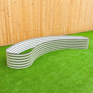 Kit de cama elevada de jardín de Metal corrugado Modular en forma de Luna alta de 17 pulgadas Caja de maceta galvanizada Aluzinc para exteriores