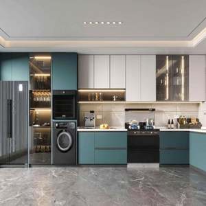 Muebles de Cocina Modernos, Diseños de Gabinetes de Cocina Modernos 2024, Gabinetes de Cocina Listos para Armar, Blancos - Product Image 1