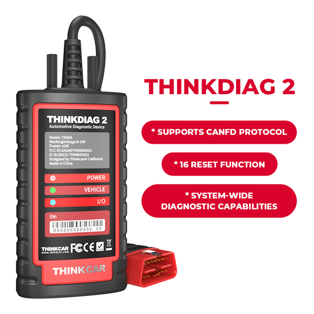 Thinkdiag2 All System Bidirectional Diagnostic Tool CAN-FD Protocol Auto VIN ECU Coding 15+ Reset Functions One Year Free Update