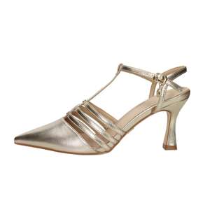 Sandalias de Tacón Donna Slingback Doradas, Tacón de 7.5 cm, Talla 35, Acabado Metálico - Product Image 1