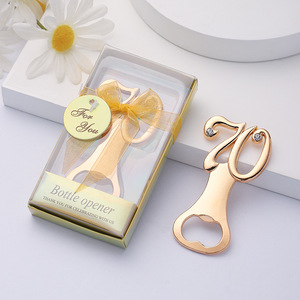 Apribottiglie Personalizzato con Numeri 50 e <span class=keywords><strong>Nome</strong></span> Inciso per Compleanno, Matrimonio, Anniversario, Souvenir in Confezione Regalo, Apribottiglie in Metallo - Product Image 2