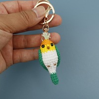 Porte-clés oiseau en crochet fait main, best-seller, breloque perroquet colorée, ornement volant suspendu