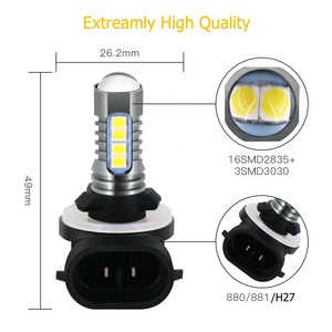 1*pcs HSS-20019 Ampoule de phare antibrouillard LED de haute qualité 880/881/H27 Super lumineuse Ampoule de phare antibrouillard de voiture automatique - Product Image 4