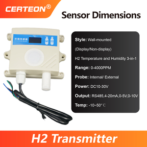 Détecteur fixe numérique gaz inflammable avec capteur température humidité RS485 montage mural industriel hydrogène - Product Image 2