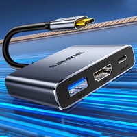SAMZHE Typ-C zu 4K HDMI Erweiterungsdock HD-Konverter Adapter USB3.0 PD100W 3-in-1 Übertragungsdock für iPhone Laptop iPad Projektor