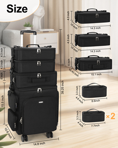 Relavel Trolley Plus Size Cosmetische Case Met 4 Lagen Make-Up Organizer Overmaat Make-Up Reistas Haarstylist Make-Up Hoesje - Product Image 5