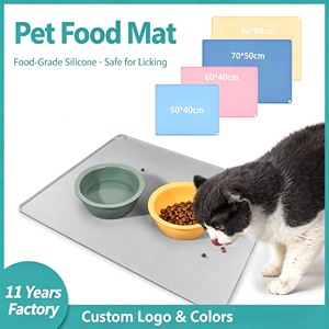 Nouveau tapis d'alimentation en silicone pour animaux domestiques, anti-déversement, antidérapant, imperméable et facile à nettoyer, pour chats et chiens - Product Image 2