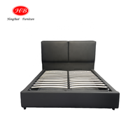 Lit de Rangement pour Mobilier de Maison Démonté, Capitonnage et Cadre en Métal avec Vérins Hydrauliques Obliques à Poussée