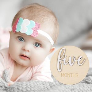 Círculos de madera Milestone para marcar los meses de bebés recién nacidos, tarjetas de hitos, marcadores de meses, discos para niños y niñas. - Product Image 5