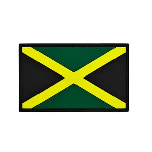 Bendera Jamaika PVC karet Patch dengan kait bendera nasional