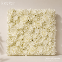 Panel de Flores Artificiales de Rosas, Peonías e Hortensias al por Mayor para Decoración de Paredes de Bodas, Fiestas, Escaparates y Fondos Florales