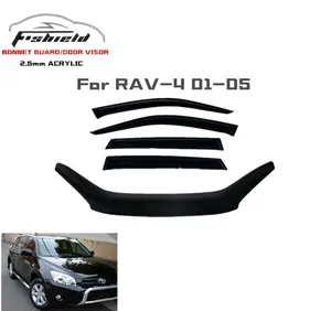 For RAV4 rav-4 00-06 Bonnet Guard Hood Guard And Window Visor Vent Sun Shade Rain Guard Door Visor Combo