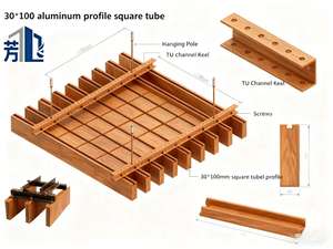 Modern Suspended Metal Strip Wood Baffle <strong>Ceiling</strong> U Shaped Aluminum Linear Panel Fireproof Waterproof Outdoor Hotel Use False - Product Image 5