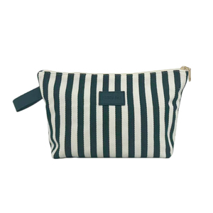 Borsa cosmetica da viaggio in tessuto portatile in tela a righe, vendita calda, custodia personalizzata per Make up da ragazza, pochette giornaliera da donna - Product Image 2