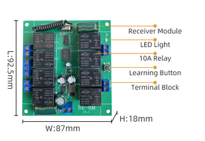 Interrupteur de télécommande intelligent 4 canaux pour stores et <span class=keywords><strong>écran</strong></span>s de projection électriques, compatible DC12-48V et portée de 150m - Product Image 2