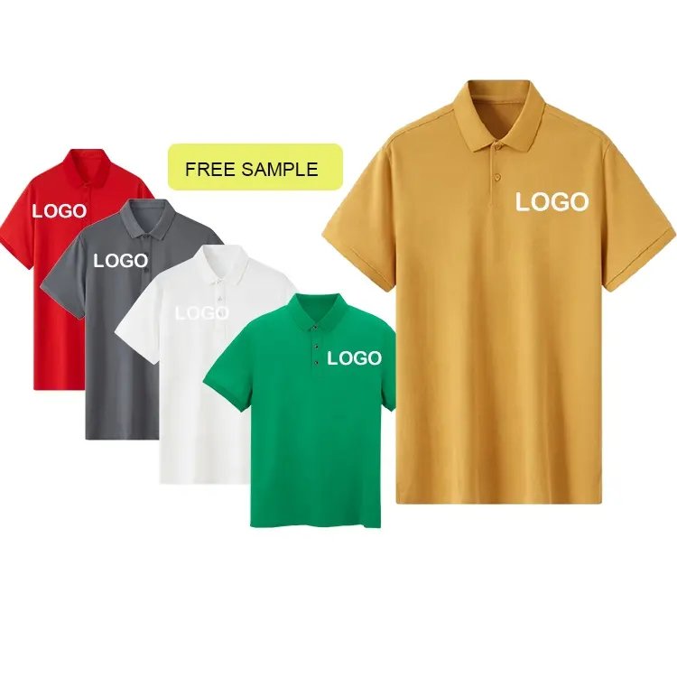 high quality 4 way stretch 100 polyester polo shirt wholesale custom made knit collars polo shirt manufacturer china