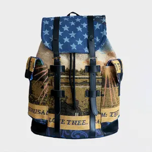 Benutzer definierte Vintage bunte Tapisserie Herren Laptop Rucksack