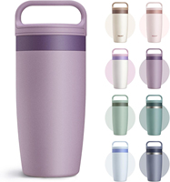 Mug de voyage personnalisé avec logo, 16 oz, anti-fuite, avec couvercle à double compartiment, gobelet isotherme en acier inoxydable