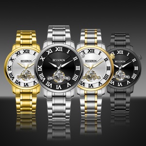 Reloj Mecánico Automático de Lujo para Hombre, Marca Personalizada, Movimiento Totalmente Automático, Correa de Cuero y Acero Inoxidable de 22 mm de Ancho, con Alarma - Product Image 3