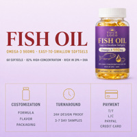 Huile de poisson à haute concentration d'oméga-3 960 mg en gélules molles EPA DHA Complément alimentaire 1 g x 60 capsules pour adultes